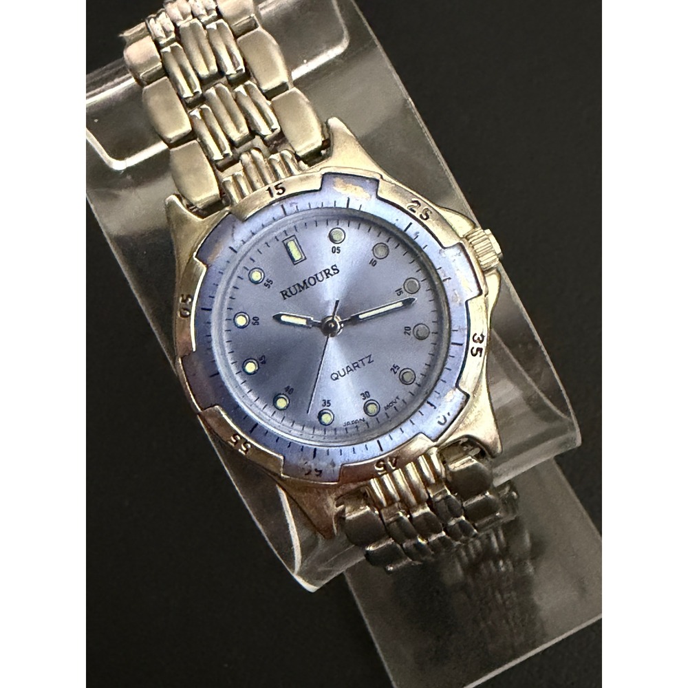 Rumours Watch Womens Blue Dial Silver Tone Stainless Steel